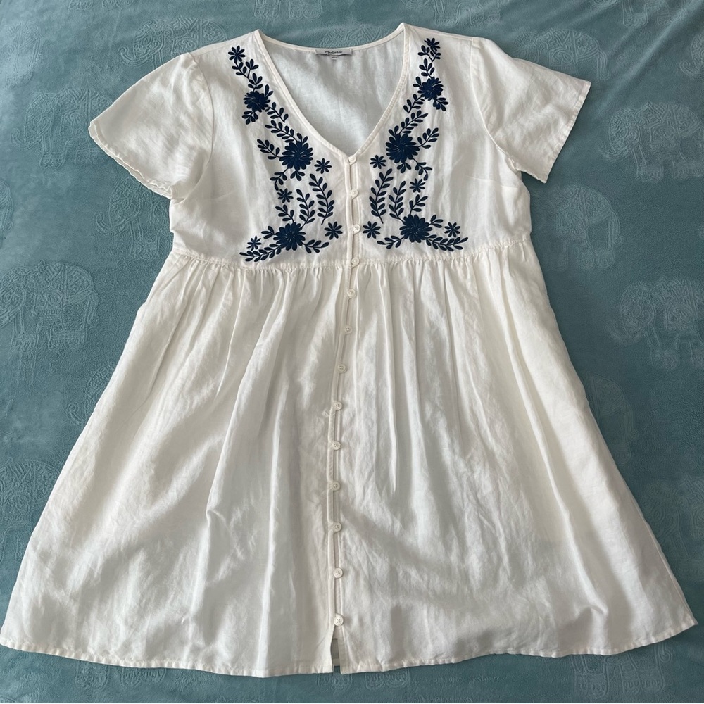 White Linen Midi Madewell Dress